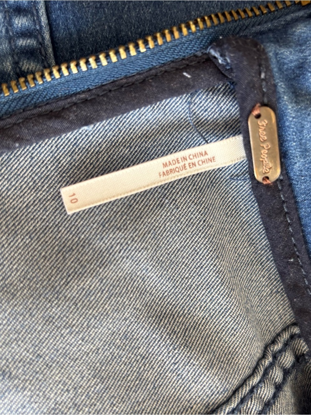 Free People Dark Blue Denim Mini Skirt Women’s Size 10 - Picture 5 of 7